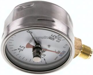Manometer senkrecht (CrNi/Ms), 100mm, -1 bis 0,6 bar