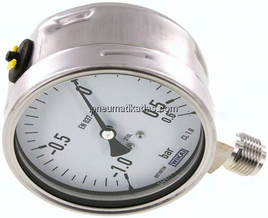 Chemie-Manometer senkrecht, 100mm, -1 bis 0,6 bar