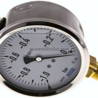 Glycerin-Manometer senkrecht (CrNi/Ms),100mm, -1 bis 0 bar