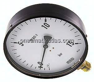 Manometer senkrecht, 160mm, -1 bis 15 bar