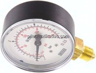 Manometer senkrecht (KU/Ms), 63mm, -1 bis 15 bar, G 1/4"
