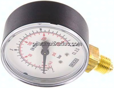 Manometer senkrecht (KU/Ms), 63mm, -1 bis 15 bar, G 1/4"