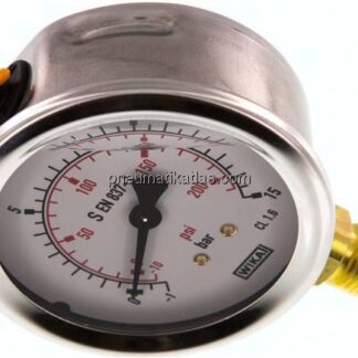 Glycerin-Manometer senkrecht (CrNi/Ms), 63mm, -1 bis 15 bar