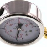 Glycerin-Manometer senkrecht (CrNi/Ms), 63mm, -1 bis 15 bar