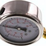 Glycerin-Manometer senkrecht (CrNi/Ms), 63mm, -1 bis 1,5 bar