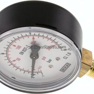 Vakuummeter, 63mm, senkrecht, -1 bis 15