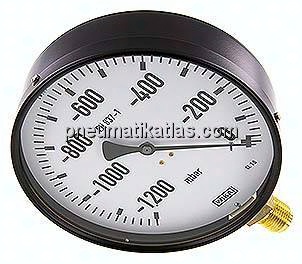 Manometer senkrecht, 160mm, -1200 bis 0 mbar