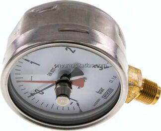 Manometer senkrecht (CrNi/Ms), 100mm, -1 bis 3 bar