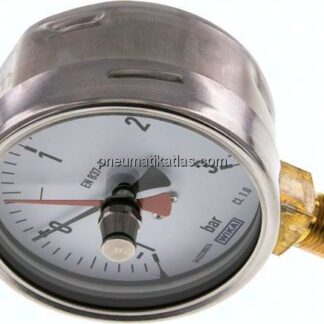 Manometer senkrecht (CrNi/Ms), 100mm, -1 bis 3 bar