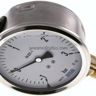 Glycerin-Manometer senkrecht (CrNi/Ms),100mm, -1 bis 3 bar