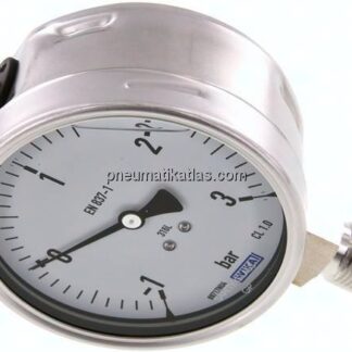 Chemie-Glycerin-Manometer senkrecht,100mm, -1 bis 3 bar