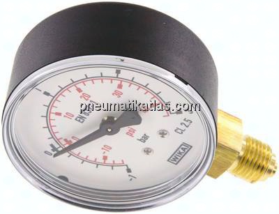 Manometer senkrecht (KU/Ms), 63mm, -1 bis 3 bar, G 1/4"
