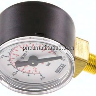 Manometer senkrecht (ST/Ms), 40mm, -1 bis 0 bar, G 1/8"