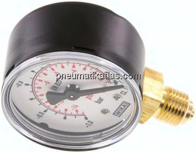 Manometer senkrecht (ST/Ms), 50mm, -1 bis 0 bar, G 1/4"