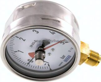 Manometer senkrecht (CrNi/Ms), 100mm, -1 bis 5 bar