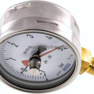 Manometer senkrecht (CrNi/Ms), 100mm, -1 bis 5 bar