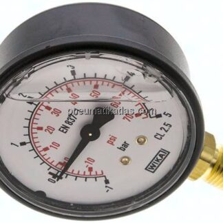 Glycerin-Manometer senkrecht (KU/Ms), 63mm, -1 bis 5 bar