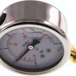 Glycerin-Manometer senkrecht (CrNi/Ms), 63mm, -1 bis 5 bar