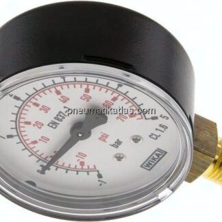 Vakuummeter, 63mm, senkrecht, -1 bis 5