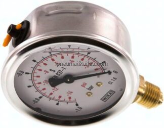 Glycerin-Manometer senkrecht (CrNi/Ms), 63mm, -1 bis 0 bar