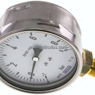 Manometer senkrecht (CrNi/Ms), 100mm, -1 bis 9 bar