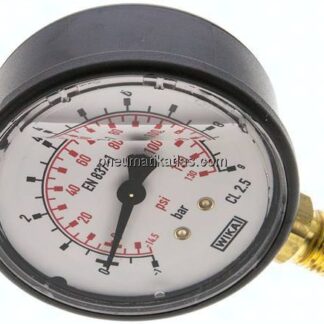 Glycerin-Manometer senkrecht (KU/Ms), 63mm, -1 bis 9 bar