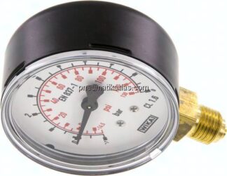 Vakuummeter, 63mm, senkrecht, -1 bis 9