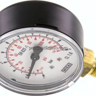 Vakuummeter, 63mm, senkrecht, -1 bis 9