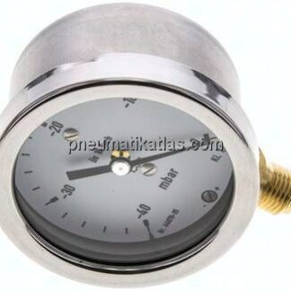 Manometer senkrecht 63mm, -0,04 bar bis 0 bar mbar, G 1/4"