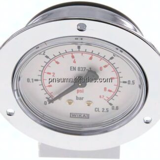 Einbaumanometer (CrNi/Ms), Frontring, 63mm, 0 - 0,6 bar