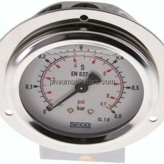 Glycerin-Einbaumanometer,Frontring, 63mm, 0 - 0,6 bar