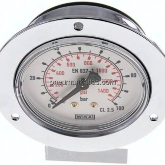 Einbaumanometer (CrNi/Ms), Frontring, 63mm, 0 - 100 bar