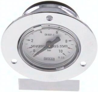 Einbaumanometer (CrNi/Ms), Frontring, 40mm, 0 - 10 bar