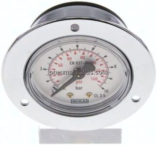 Einbaumanometer (CrNi/Ms), Frontring, 50mm, 0 - 10 bar
