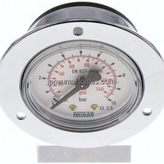 Einbaumanometer (CrNi/Ms), Frontring, 50mm, 0 - 10 bar