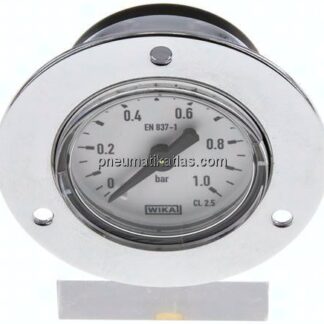 Einbaumanometer (CrNi/Ms), Frontring, 40mm, 0 - 1 bar