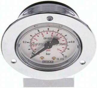 Einbaumanometer (CrNi/Ms), Frontring, 50mm, 0 - 1 bar