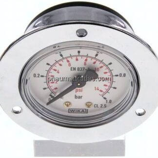 Einbaumanometer (CrNi/Ms), Frontring, 50mm, 0 - 1 bar