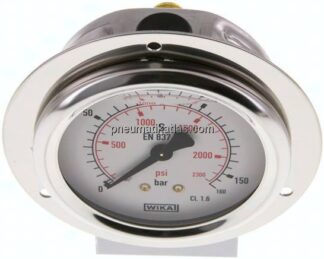 Glycerin-Einbaumanometer,Frontring, 63mm, 0 - 160 bar