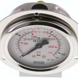 Glycerin-Einbaumanometer,Frontring, 63mm, 0 - 160 bar