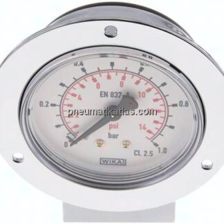 Einbaumanometer (CrNi/Ms), Frontring, 63mm, 0 - 1 bar