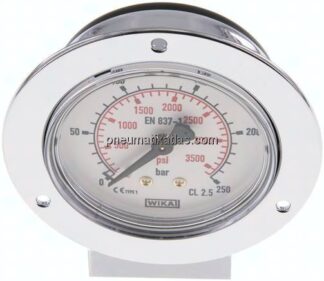 Einbaumanometer (CrNi/Ms), Frontring, 63mm, 0 - 250 bar