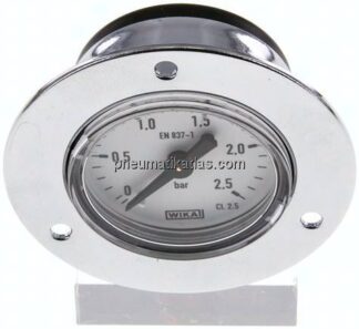 Einbaumanometer (CrNi/Ms), Frontring, 40mm, 0 - 2,5 bar