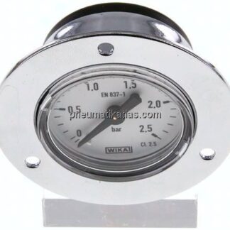 Einbaumanometer (CrNi/Ms), Frontring, 40mm, 0 - 2,5 bar