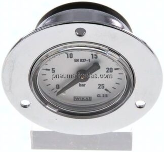 Einbaumanometer (CrNi/Ms), Frontring, 40mm, 0 - 25 bar