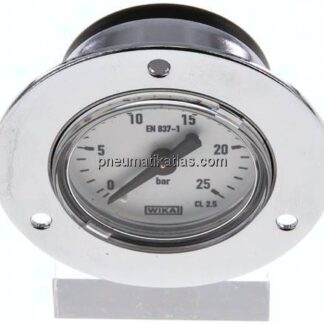 Einbaumanometer (CrNi/Ms), Frontring, 40mm, 0 - 25 bar