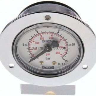 Einbaumanometer (CrNi/Ms), Frontring, 50mm, 0 - 25 bar