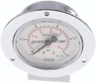 Einbaumanometer (CrNi/Ms), Frontring, 63mm, 0 - 2,5 bar