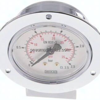 Einbaumanometer (CrNi/Ms), Frontring, 63mm, 0 - 2,5 bar
