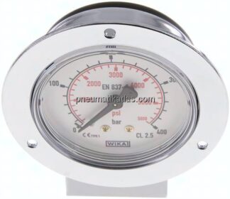 Einbaumanometer (CrNi/Ms), Frontring, 63mm, 0 - 400 bar